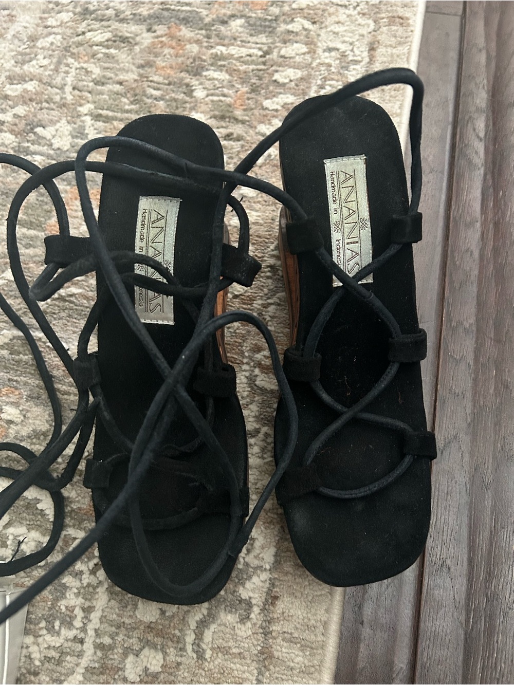 Ananias wedge wooden heels sz 37/7